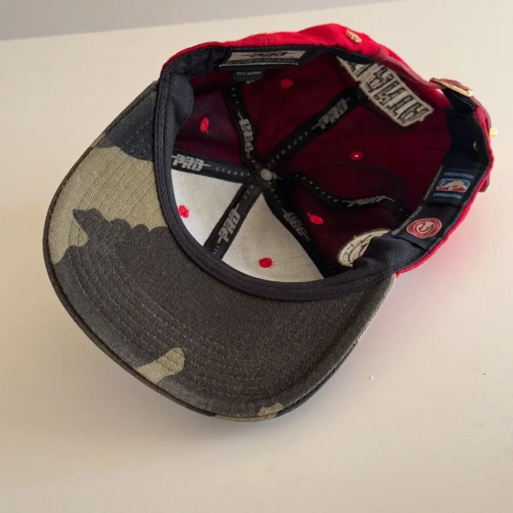 Atlanta Hawks NBA Cap hat strapback Pro Standard Leather Camo Vintage RARE